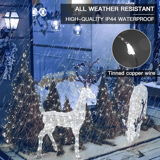 suddus Solar Fairy Lights Outdoor Waterproof, 2 Pack 33ft 100 LED Solar Twinkle Lights, 8 Modes White Solar Christmas Lights for Backyard Trees Patio Deck Garden Birthday Party Wedding Decorations