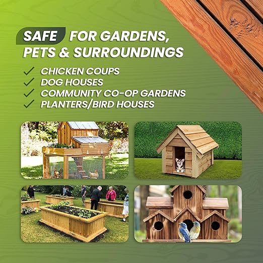 1 Gallon oz Garden Box Sealer - Covers 37.5 to 187.5 sq ft., Ideal Garden Bed Sealer - Wood Waterproofing, Food Safe Sealant - Wood Sealant That Protects Against Sun, Water & Weather Damages
