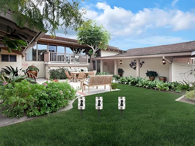 Solar Dog Memorial Garden Light, Outdoor Pet Remembrance Keepsake with Angel Silhouette, Automatic Dusk to Dawn LED Yard Stake