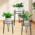 Jvtoo Metal Plant Stand, Plant Stand Indoor Outdoor, Metal Rustproof Flowers, Urban and Rustic Outdoor Plants Stands, Flower Pot Stand Suitable for Living Room, Balcony, Garden (3PCS,Black)