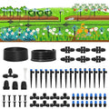 230FT Quick-Connect Drip Irrigation System Kit with 1/4” & 1/2” Fast-Lock Tubing, Adjustable Emitters & Sprinklers for Garden & Greenhouse