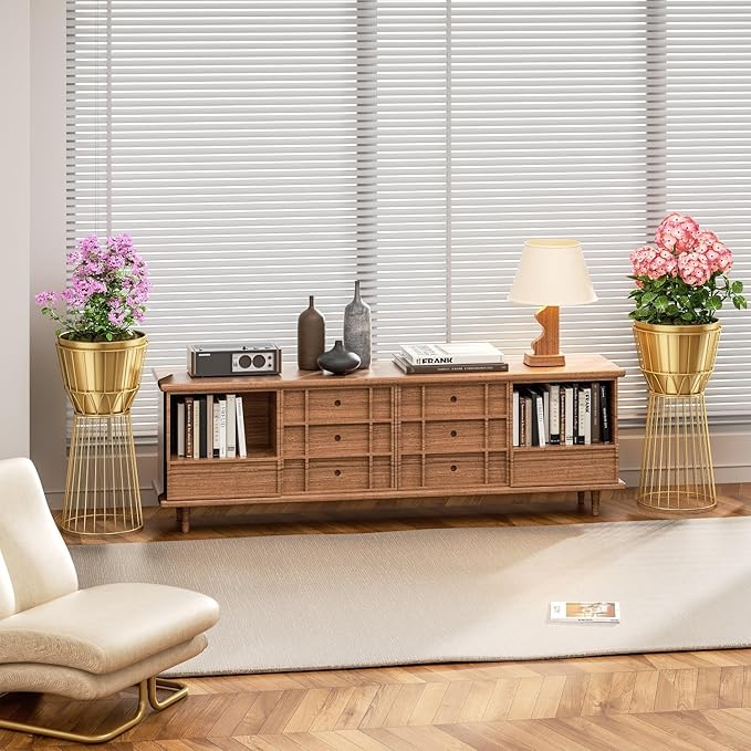 Metal Plant Stand with Pot 12" - Tall Decorative Metal Plant Holder Stand Indoor, Gold Plant Stand Modern Flower Potted Rack for Corner Display, Living Room, Office, Modern Home Decor- Height 27"