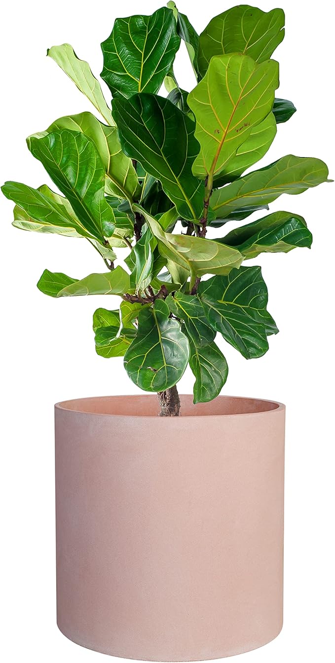 FaithLand Plant Pot 14 inch - Perfectly Fits Mid-Century Modern Plant Stand - Drainage Plug and Drainage Mesh Screen - Terracotta Color