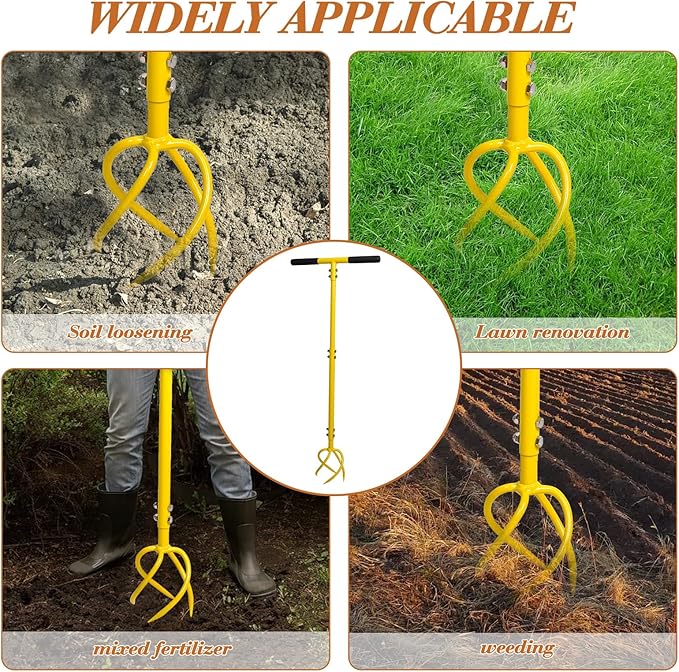 Garden Hand Tiller Garden Claw Twist Tiller Cultivator Tiller Soil Loosener Lawn Aerator Areator Loosen, Rototiller, Garden Bed and Plant Box Cultivator, Garden Tools.