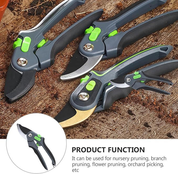 Branch Pruning Shear Stainless Steel Garden Trimming Scissor for Fruit Tree Cutting and Flower Pruning Gardening Hand Tool Silver Head