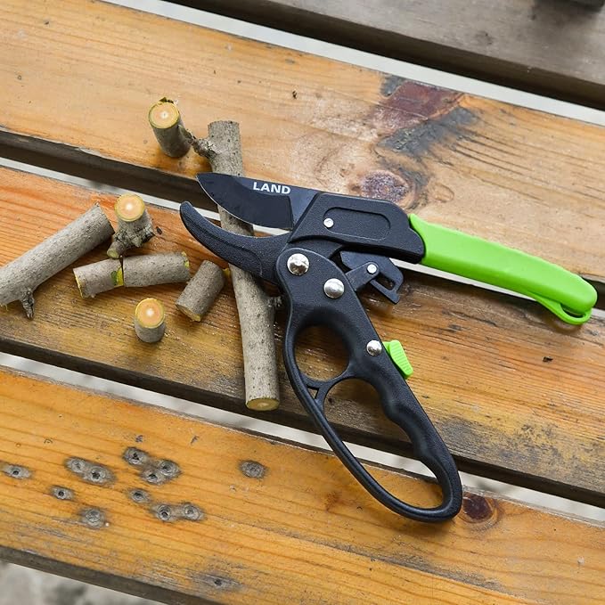 LAND Garden clippers 8" Professional Ratchet Anvil Pruning Shears, Ratcheting Mechanism, Anvil Groove, Garden Shears Clippers, Anvil Pruner, Hand Tools Scissors Loppers for trimming