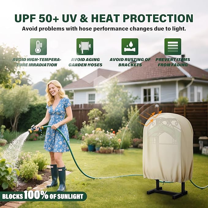 Bethshaya Garden Hose Holder Cover,Waterproof, Dustproof and Sun-Proof Protect Your Garden Hose and prolong its Life(30"W x 10"D x 30"H)(Cover Only）