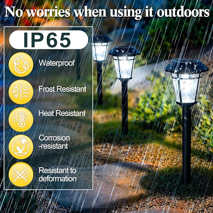 Tuanse 20 Pack Solar Pathway Lights Outdoor - Waterproof LED Bulk Solar Landscape Walkway Lights for Yard Garden Patio Lawn Decoration(White Light)