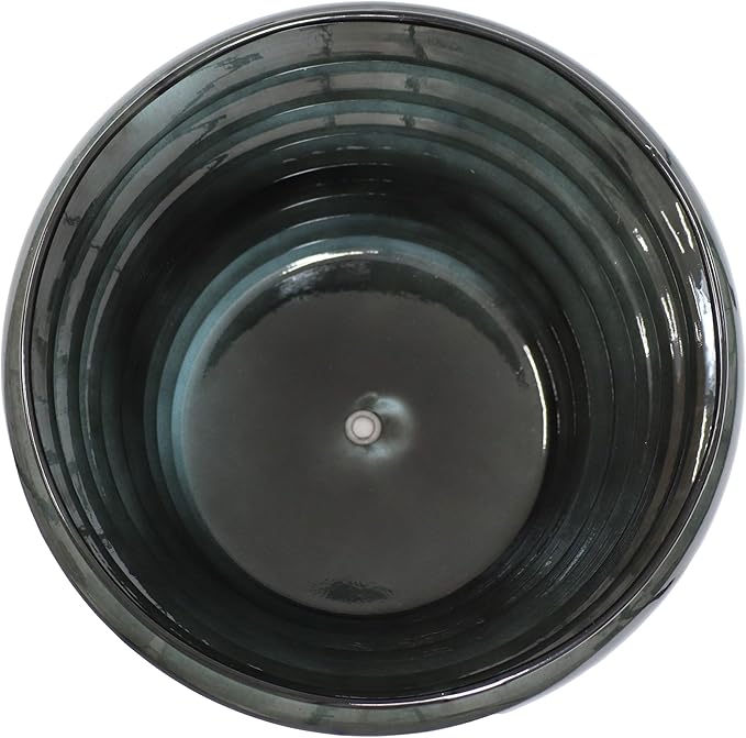 Sunnydaze Molly 12.5" Metal Outdoor Plant Pot Set with Drainage Holes and Rubber Plugs - Juniper Glaze - Set of 4