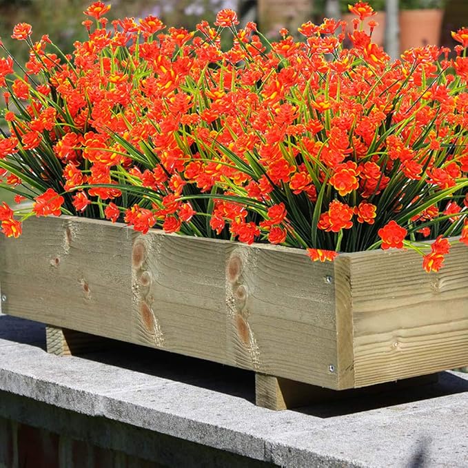 10 Bundles Artificial Daffodil Outdoors Flowers (Orange)