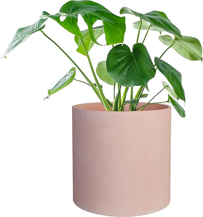 FaithLand Plant Pot 12 inch - Perfectly Fits Mid-Century Modern Plant Stand - Drainage Plug and Drainage Mesh Screen - Terracotta Color