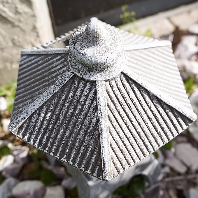 VP Home Pagoda Garden Statue, Solar Powered Statue Japanese Garden Decor, Outdoor Zen Garden Lantern, Flickering LED Garden Light (Tranquil Pagoda)