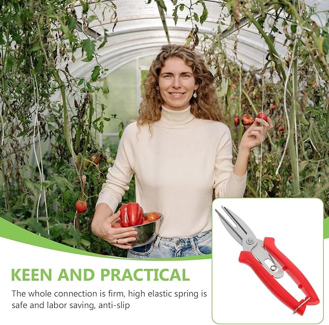 Double-edged Fruit Thinning Pruning Shears Gardening Scissors Handheld Plant Clippers for Flower and Vegetable Trimming, Metal Garden Hand Tools for Fruit Picking and Branch