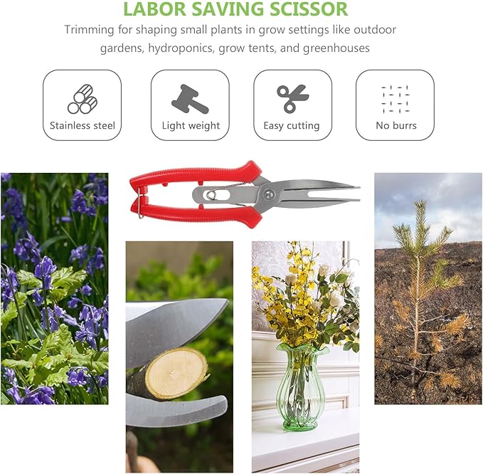 Double-edged Fruit Thinning Pruning Shears Gardening Scissors Handheld Plant Clippers for Flower and Vegetable Trimming, Metal Garden Hand Tools for Fruit Picking and Branch