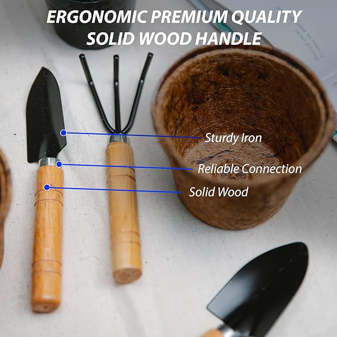 Gardening Tool Set:3 Small Garden Tool, Garden Spade Hand Shovel,Shovel, Trowel and rake. Garden Spade Hand Shovel, Weeding, and Transplantation