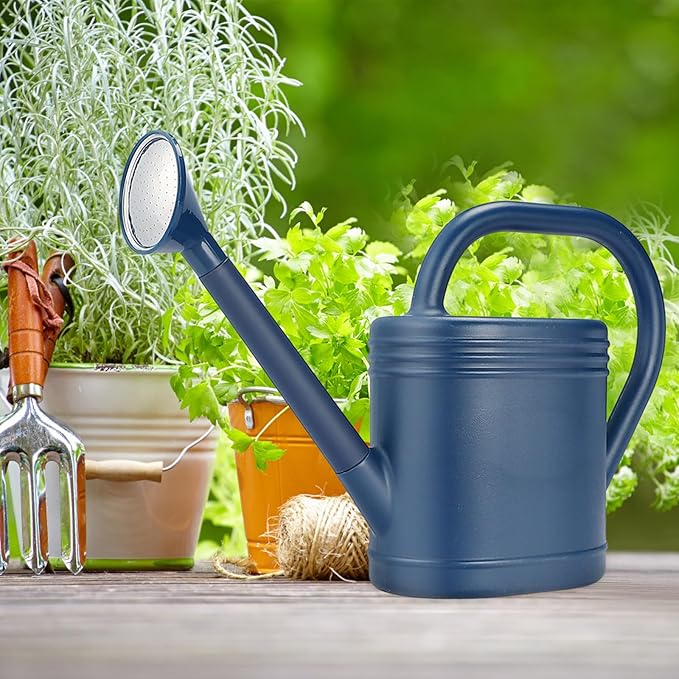 1 Gallon Watering Can for Indoor Plants, Garden Watering Cans for Outdoor Plant House Flower, Modern Plant Watering Can Large Long Spout with Sprinkler Head