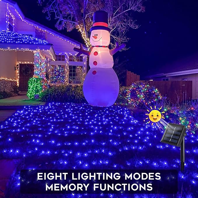 suddus 2 Pack 33ft Solar Fairy String Lights Small, 100 Led Blue Solar Fairy Lights Outdoor, 8 Modes Solar Christmas Lights Copper Wire for Trees Garden Patio Yard Deck Fence Party Decorations