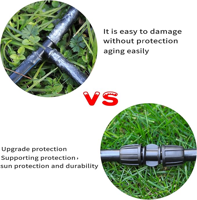 10 Pack 1/2 Inch Drip Irrigation Coupling Connectors (1/2" ID x 0.65" OD) - 1/2'' Drip Line Anti-Drop Barbed Locked Straight Connectors for 1/2 Inch Drip Tubing Garden Irrigation System