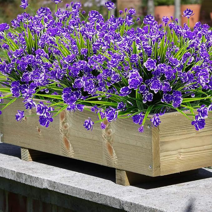 10 Bundles Artificial Daffodil Outdoors Flowers (Blue)