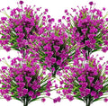 10 Bundles Artificial Flowers Outdoor UV Resistant Fake Plants Indoor Outside Hanging Planter Home Garden Decor (Purple)