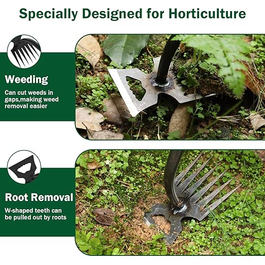 Weed Remover Tool,2-in-1 Portable Hand Weeding Tool with 6 Teeth,Portable Garden Weeder Tool,2026 New Gardening Weeding Tools,for Garden Hand Tools for Garden, Backyard, Farm & Vegetable Planting