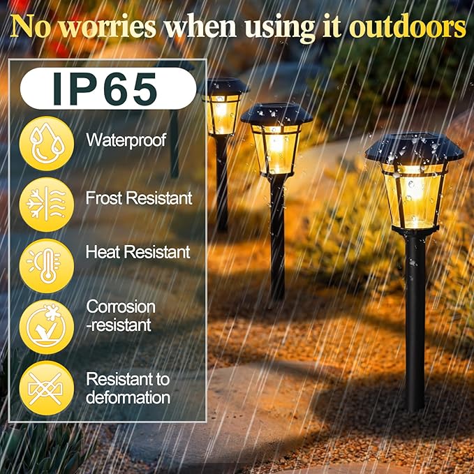 Tuanse 20 Pack Solar Pathway Lights Outdoor - Waterproof LED Bulk Solar Landscape Walkway Lights for Yard Garden Patio Lawn Decoration (Warm Light)