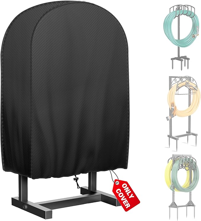 Bethshaya Garden Hose Holder Cover , Extends Hose & Hose Holder Lifespan,Weatherproof Protection Against Rain, Sun & Snow – Universal Fit for Hose Hangers (Black Cover Only)