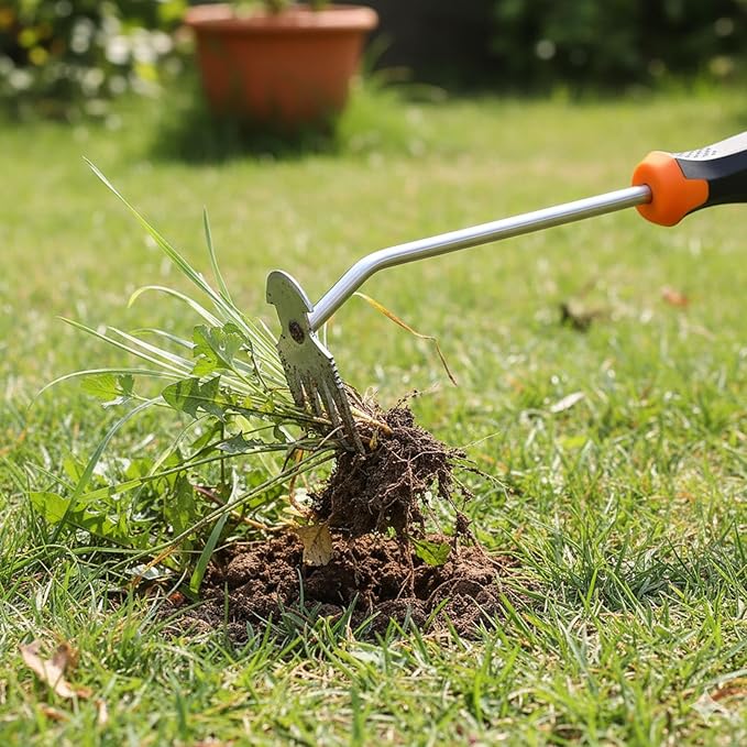 Weed Puller Tool, Portable Rubber-Handled Garden Tools, Four-Tined Weeding Tool, Uprooting Weeding Tools, Crevice Weeder, Backyard Farming Weeding and Weed Removal Tool (style2)