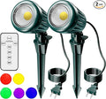 Christmas Spot Lights Outdoor 2 Pack, 120V Plug-in with Timer Remote Control, IP67 Waterproof 6000K Landscape Lighting, 5 Color Lenses (Red, Yellow, Green, Blue, Purple) Yard Decorative Lights