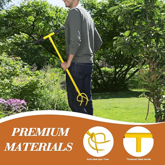 Garden Hand Tiller Garden Claw Twist Tiller Cultivator Tiller Soil Loosener Lawn Aerator Areator Loosen, Rototiller, Garden Bed and Plant Box Cultivator, Garden Tools.