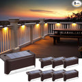 SOLPEX Solar Fence Lights Outdoor, Solar Step Lights Waterproof LED Deck Lights for Stair, Balcony, Railing, Front Porch, Yard, Garden and Patio Decor (8 Pack Warm White)