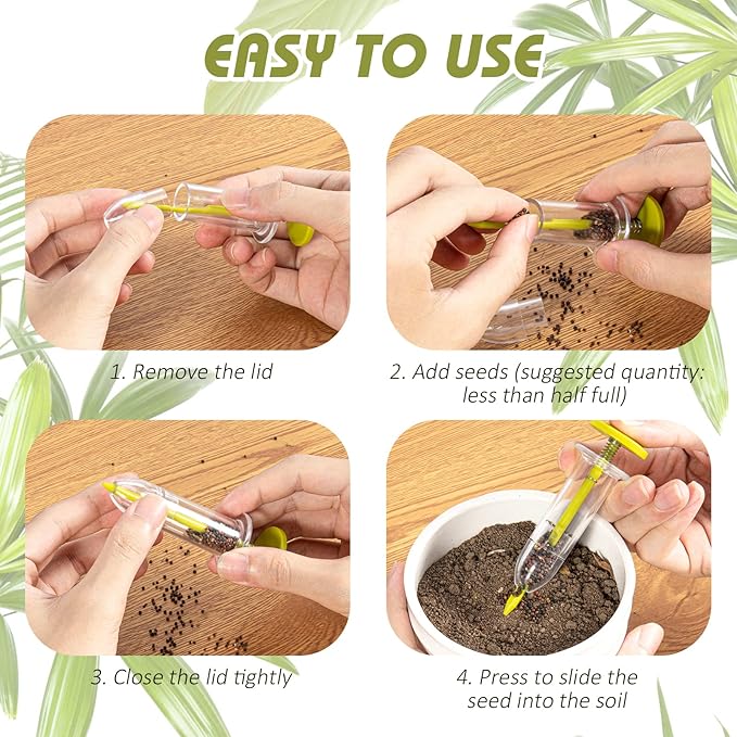 17 Pack Seed Planter Tool, Hand Seeder, Mini Sowing Seed Dispenser Sower, Seedlings Dibber and Widger, Seed Spreader for Planting Vegetables, Flowers