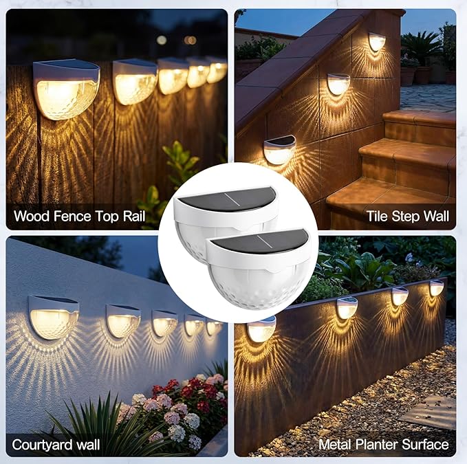 VIHOSE 12 Pack Raised Garden Bed Solar Lights Magnetic with Dusk to Dawn Sensors Wide Angle IPX4 Waterproof Solar Powered Lights Outdoor for Planter Raised Beds Garden Patio Yard Fence, Warm White