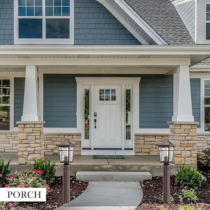 Darkaway Outdoor Post Lights Lamp Post Light Fixture, Waterproof Aluminum Housing with Water Ripple Glass, Fence Post Deck Lighting for Garden Patio Pathway