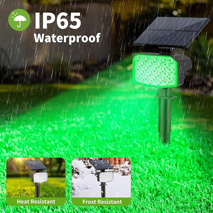 Solar Color Changing Spot Lights Outdoor, [9 Modes/4 Pack] Solar Christmas Lights Outdoor Waterproof IP65, Multicolor Solar Powered Landscape Spotlights for Yard Garden Pathway Lawn Decoration