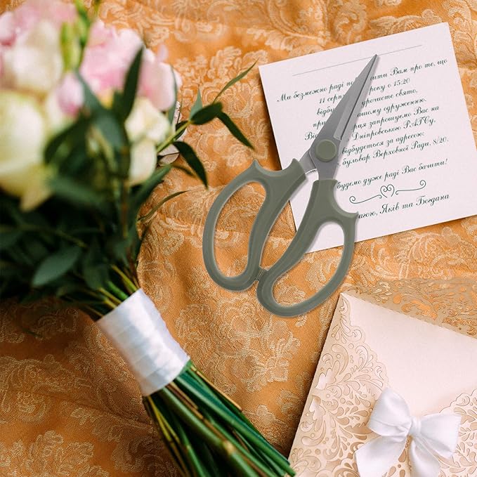 HEMOTON Stainless Steel Flower Shears and Garden Pruning Scissors for Floral Arrangement, Pointed Head Thickened Branch Trimming Tool, Professional Gardening Hand Tool for Flower Shops and