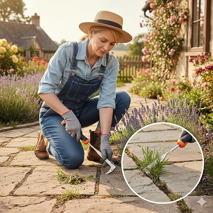 Weed Puller Tool, Portable Rubber-Handled Garden Tools, Four-Tined Weeding Tool, Uprooting Weeding Tools, Crevice Weeder, Backyard Farming Weeding and Weed Removal Tool (style3)