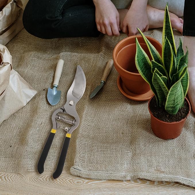 HOMSFOU Portable Pruning Scissors Garden Trimming Tool with Aluminum Handle 10-inch Branch Pruning Shears for Fruit Trees and Lawn Care