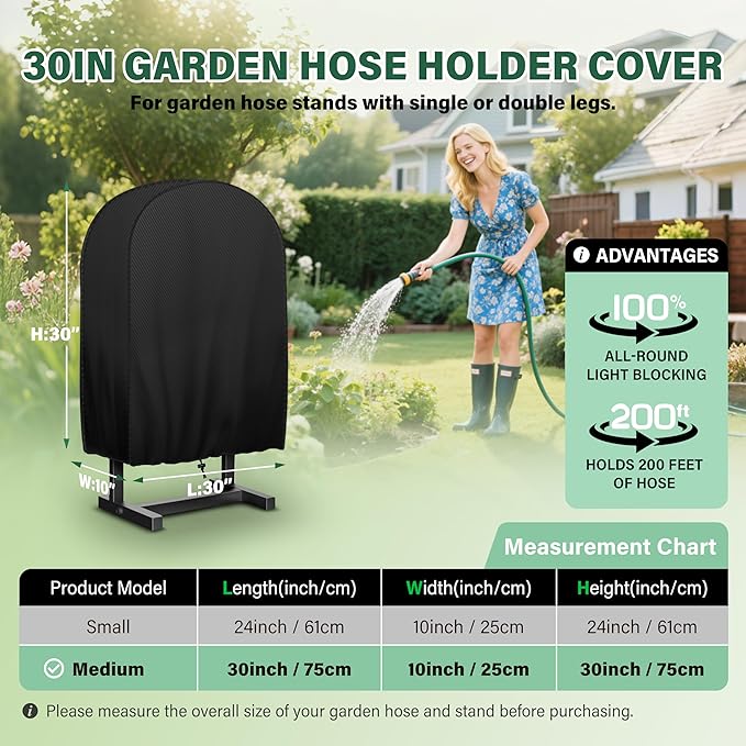 Bethshaya Garden Hose Holder Cover , Extends Hose & Hose Holder Lifespan,Weatherproof Protection Against Rain, Sun & Snow – Universal Fit for Hose Hangers (Black Cover Only)