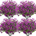 10 Bundles Artificial Flowers Outdoor UV Resistant Fake Flowers No Fade Faux Plants Garden Porch Window Box Decorating (Light Purple)