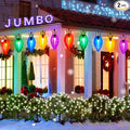 Super Jumbo 2 Pack Christmas & Pathway String Lights, Outdoor Xmas Decor - 11Ft 5 Jumbo LED Hanging Lights, Waterproof Lawn Decoration for Home Tree Roof Yard Garden, Multicolor