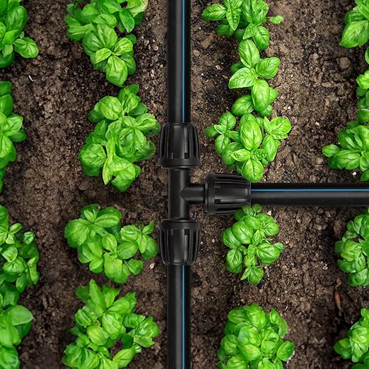 Copadri 12 Pieces 1/2 Inch Drip Irrigation Tee Fittings, 1/2'' Drip Line Barbed Locked Tee Connectors for 1/2 Inch Irrigation Tubing (1/2" ID x 0.640" OD) Anti-leak 3-Way Irrigation System Parts