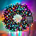 suddus 5 Colors Solar String Lights, Solar Christmas Lights Outdoor Waterproof with 8 Lighting Modes, Multi Colored 100LED Christmas String Lights for Indoor Patio Yard Trees Holiday Decoration