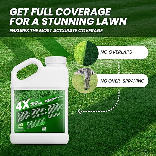 1 Gallon 4X Green Spray Dye - Makes 512 Gallons of Concentrated Spray Pattern Indicator Dye, Ideal Fertilizer Marking, Lawn Turf Mark and Marker, Mark Where You've Sprayed with Green Color Indicator