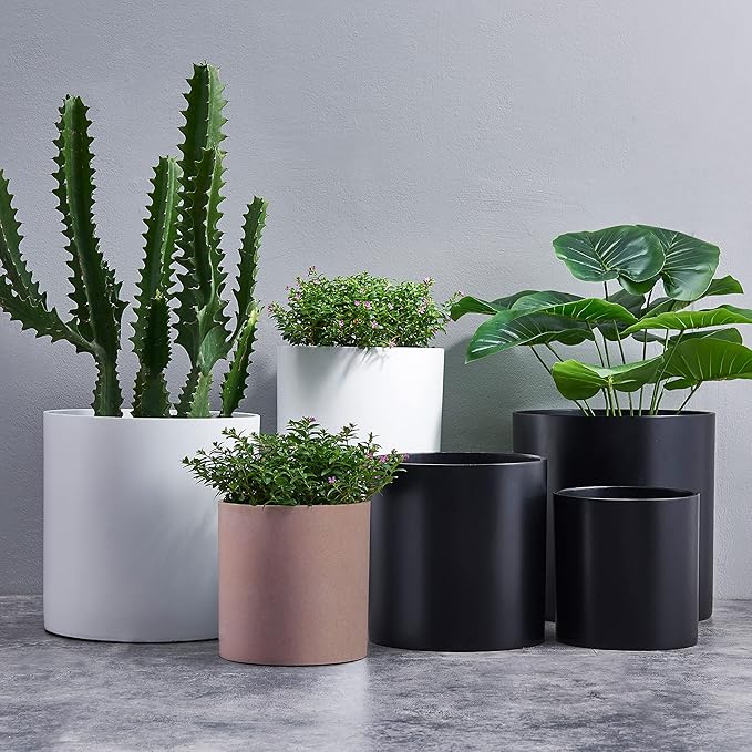 FaithLand Plant Pot 14 inch - Perfectly Fits Mid-Century Modern Plant Stand - Drainage Plug and Drainage Mesh Screen - Terracotta Color