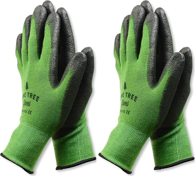 Pine Tree Tools Bamboo Gardening Gloves – Rubber Coated, Touchscreen Friendly, Breathable & Lightweight – for Men & Women