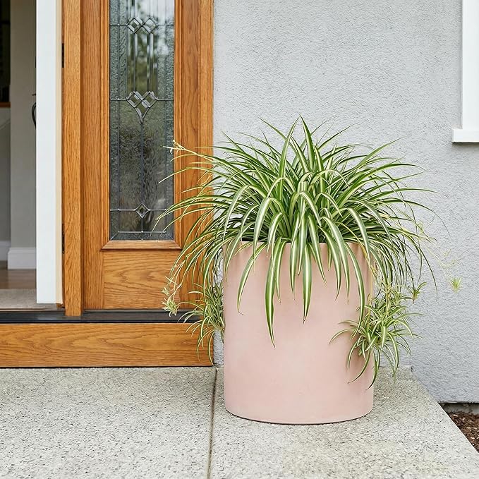 FaithLand Plant Pot 12 inch - Perfectly Fits Mid-Century Modern Plant Stand - Drainage Plug and Drainage Mesh Screen - Terracotta Color