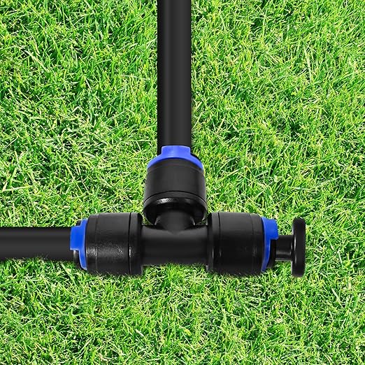 20 Pack 1/4" End Plugs for Drip Irrigation Tee Connectors, Quick Connect Universal Drip Irrigation Tubing Coupling Valve, Connector Locking Fitting for Sprinkler or Drip Irrigation System