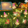 Solar Firefly Colorful Butterfly Garden Lights 2Pack Outdoor Waterproof for Pathway Landscape Camping Patio Lawn Decorations Warm White