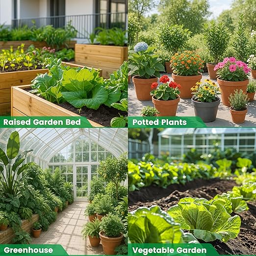 MIXC 20pcs Two-Way Quick-Connect Drip Irrigation Emitters for 1/4" Drip Irrigation Tubing - Adjustable Push-to-Connect 360° Drip Emitters Vortex on 7" Sturdy Stake for Irrigation System